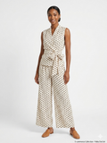 Completo a Pois in Satin – Top Annodato e Pantaloni Palazzo