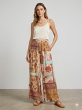 Pantaloni Palazzo Boho a Fantasia Etnica Patchwork