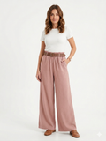 Pantaloni Ampi Donna con Elastico in Vita e Cintura Inclusa