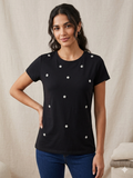 T-shirt Donna con Strass Brillanti