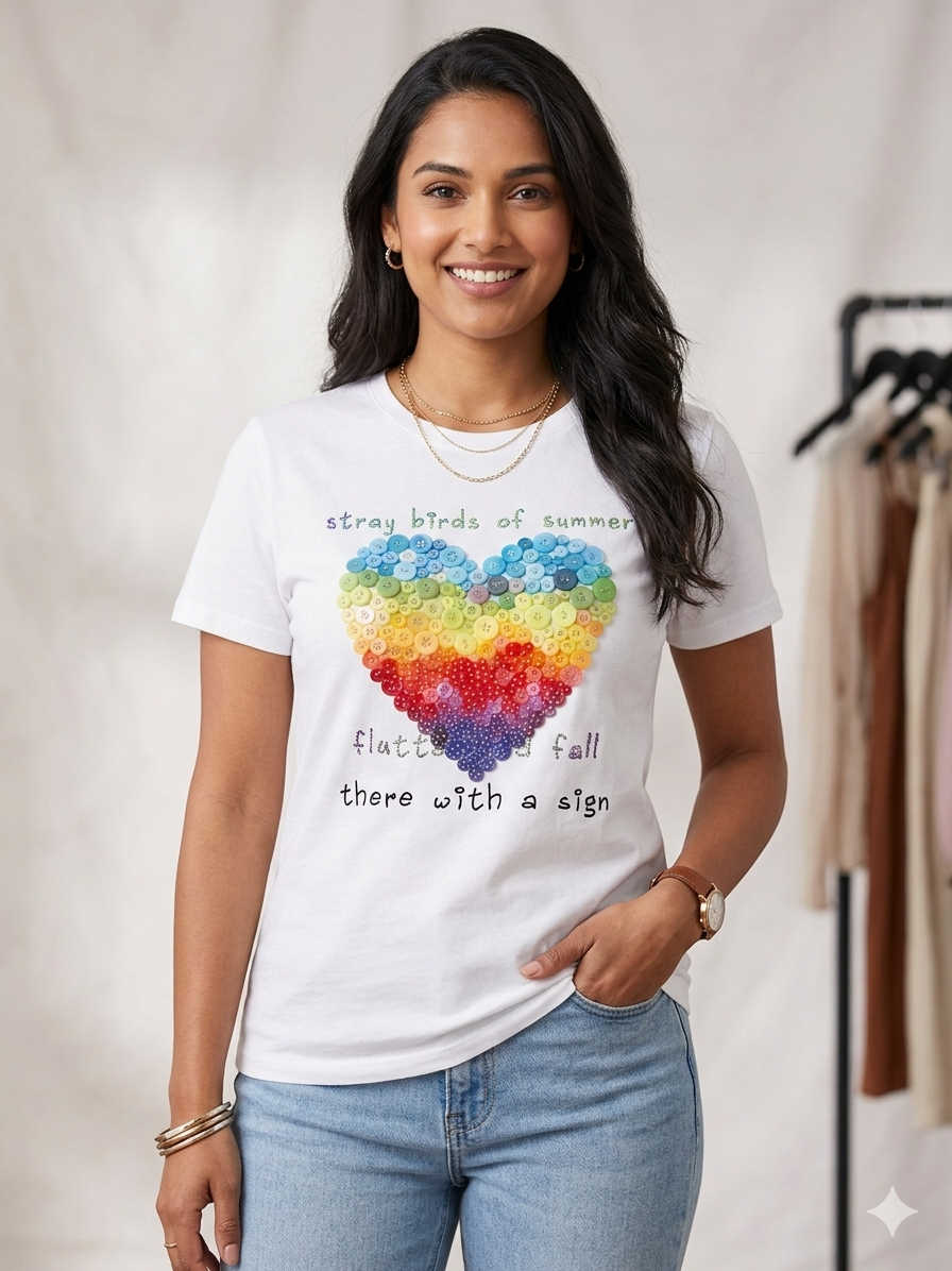 T-shirt Donna in Cotone Morbido con Applicazioni Ricercate