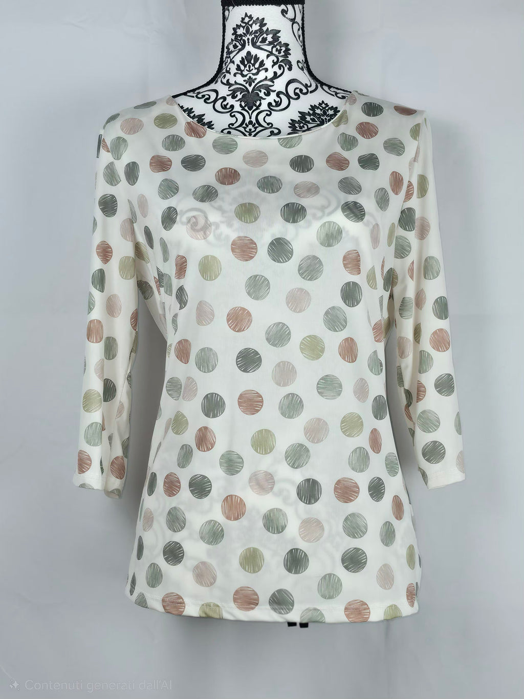 Blusa a Pois Pastello con Pantaloni Palazzo Neutri