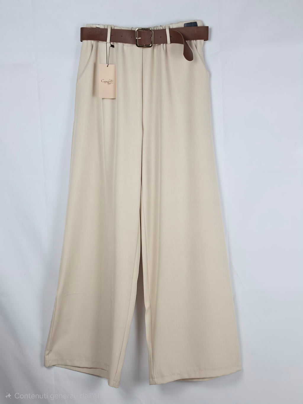 Blusa a Pois Pastello con Pantaloni Palazzo Neutri