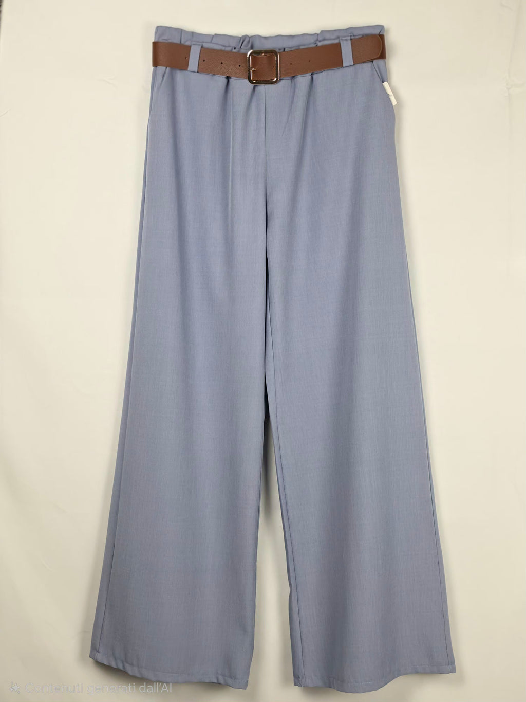 Pantaloni Ampi Donna con Elastico in Vita e Cintura Inclusa