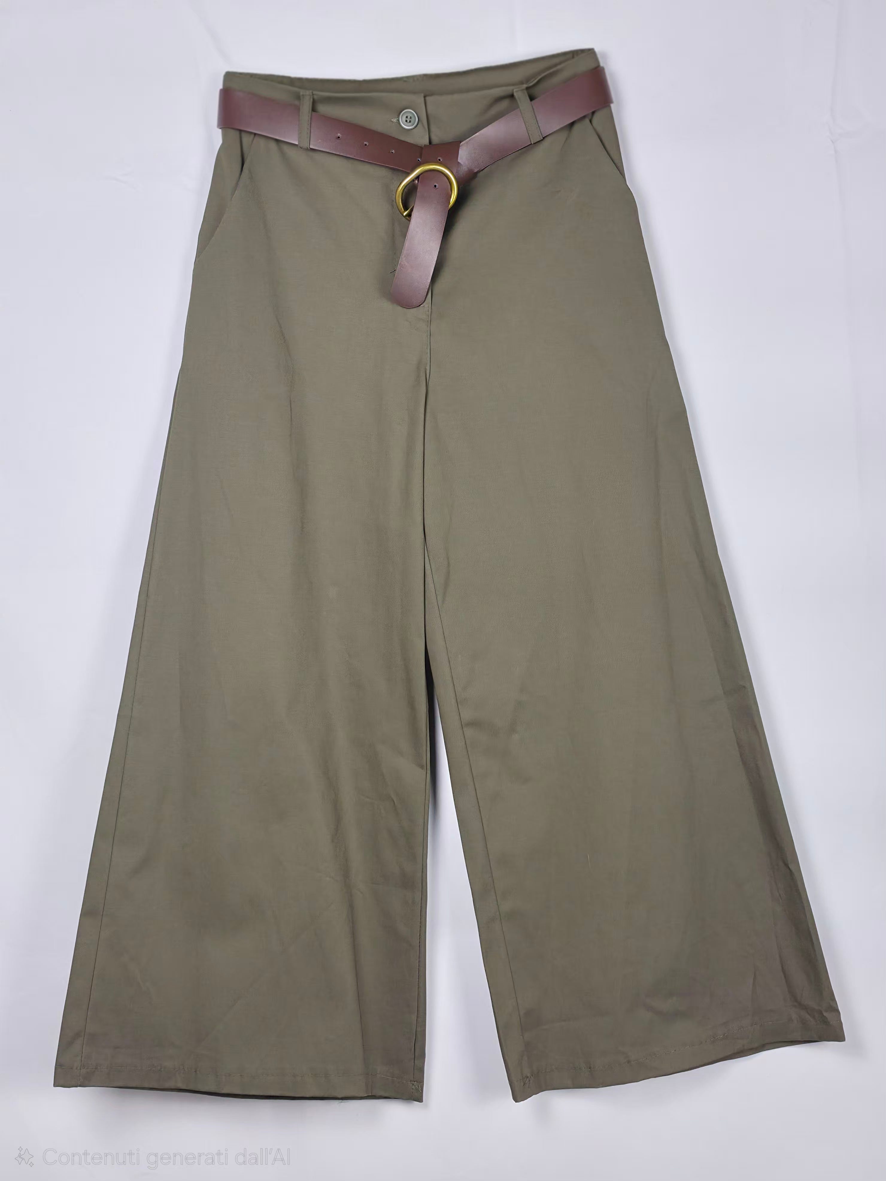 Pantaloni estivi a vita alta con cintura inclusa